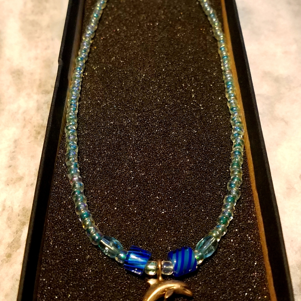 BEADED DOLPHIN NECKLACE